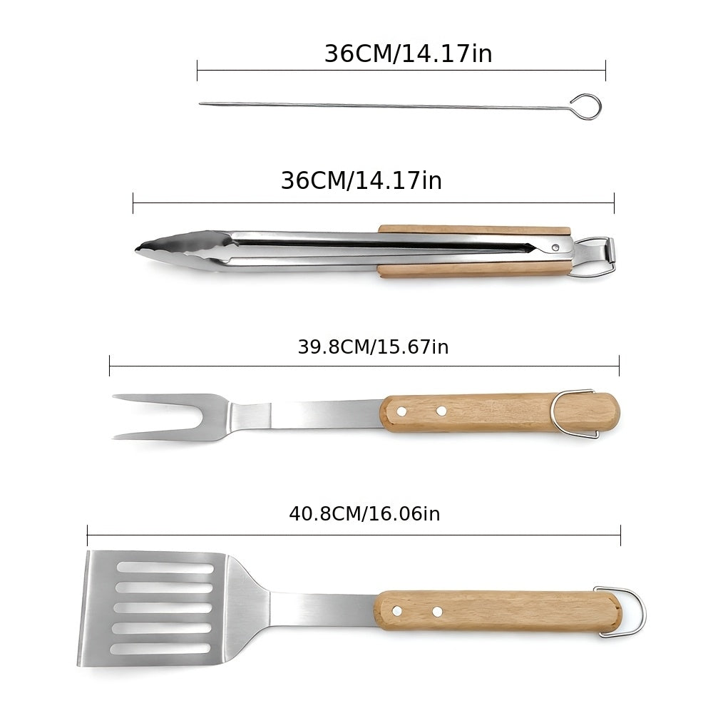 🔥 PitMaster Beechwood BBQ Tool Set