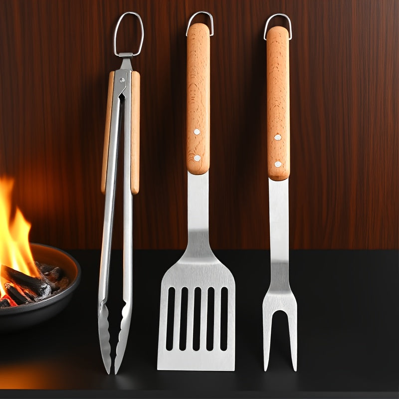 🔥 PitMaster Beechwood BBQ Tool Set